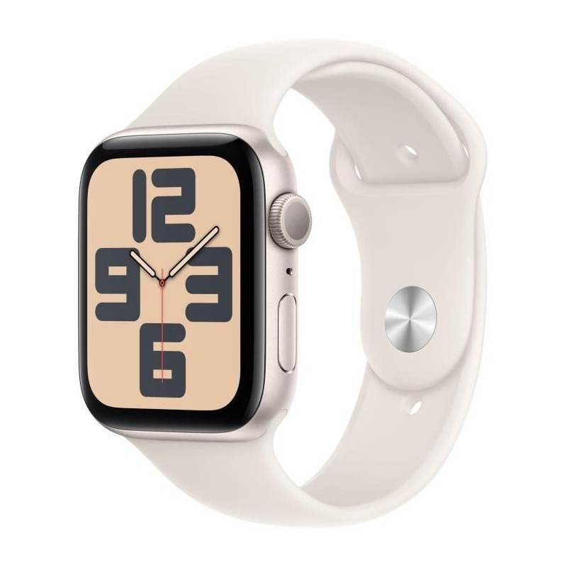 Apple Watch SE GPS - 44mm - Boîtier Starlight Aluminium - Bracelet Starlight Sport Band - M/L Apple Watch SE GPS - 44mm - Boîtier Starlight Aluminium - Bracelet Starlight Sport Band - M/L
