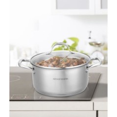 AM2513 Arthur Martin Marmite 28 cm avec couvercle  Acier Inoxydable  Tous feux dont induction
