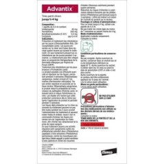Advantix Chien Solution Antiparasitaire Puces Tiques Répulsif Mouches Moustiques Phlébotomes 1,5 a 4kg 4 pipettes