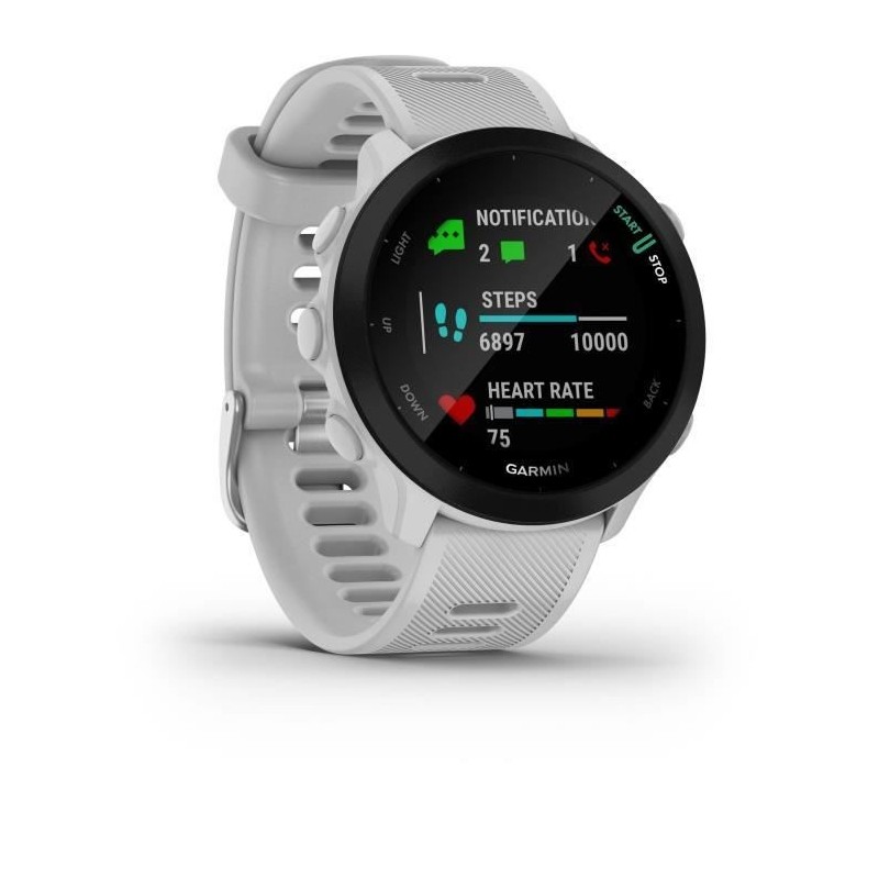 Montre connectée sport - GARMIN - Forerunner 55 - Whitestone (Blanc) Montre connectée sport - GARMIN - Forerunner 55 - Whitestone (Blanc)