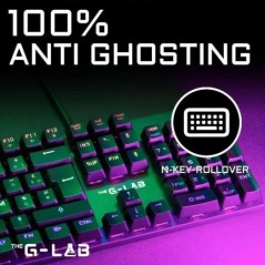 Clavier Gamer - The G-Lab - KEYZ CARBON E - Mécanique (Switch Bleu) - Rainbow - Low Profile - Repose Poignet - Filaire - Noir