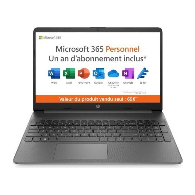 PC Portable HP 15s-fq0024nf - Windows 11 - 15,6 FHD - Celeron N4120 - RAM 4Go - 128Go SSD - Microsoft 365 Personnel inclus 1 an PC Portable HP 15s-fq0024nf - Windows 11 - 15,6 FHD - Celeron N4120 - RAM 4Go - 128Go SSD - Microsoft 365 Personnel inclus 1 an