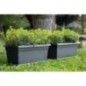 Bac a fleur rectangulaire MEDITERRANEO - 110L - 100 cm - Plastique - Anthracite Bac a fleur rectangulaire MEDITERRANEO - 110L - 100 cm - Plastique - Anthracite