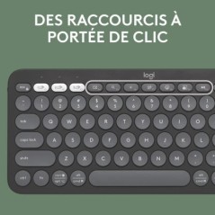 Clavier - Sans fil - Logitech - Pebble Keys 2 K380s - Bouton Easy-switch - Noir