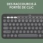 Clavier - Sans fil - Logitech - Pebble Keys 2 K380s - Bouton Easy-switch - Noir