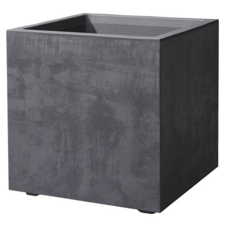 Pot de fleur Cube - DEROMA - Millennium R - Anthracite - A réserve d'eau-  39 cm