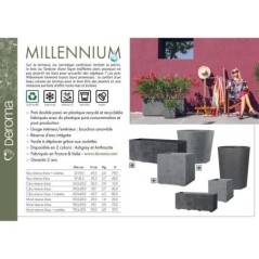 Pot de fleur Cube - DEROMA - Millennium R - Anthracite - A réserve d'eau - 25 cm
