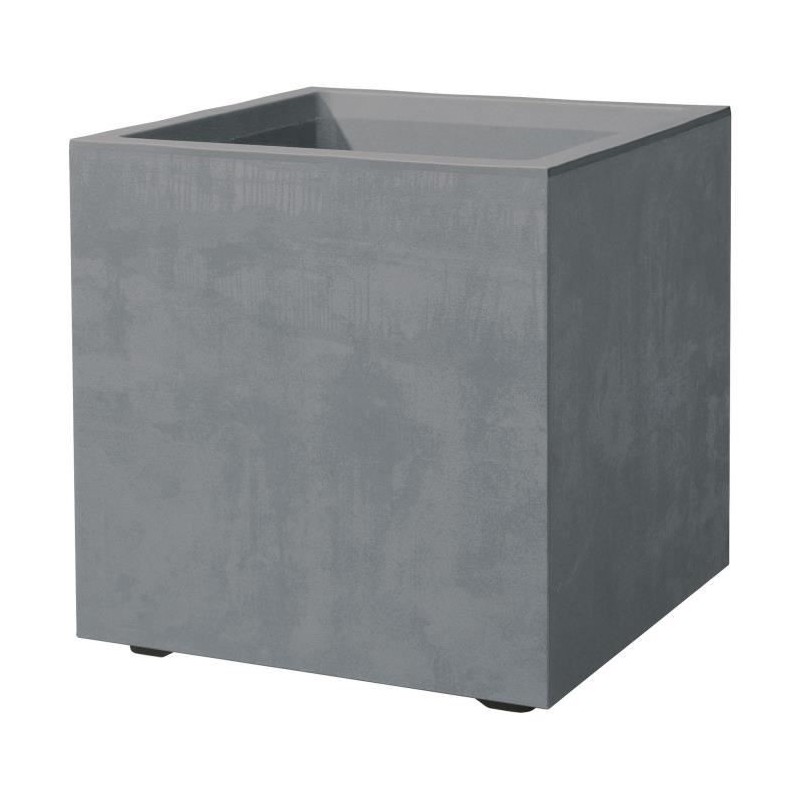 Pot de fleur Cube - DEROMA -  Millennium R - Ashgrey - A réserve d'eau - 25 cm