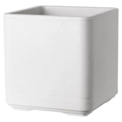 Pot de fleur Cube - DEROMA - Cosmo -  Perle -  A réserve d'eau - Roulettes - 38 cm