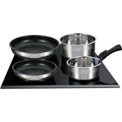 Batterie de cuisine induction - Arthur Martin - AM1275 - Acier inoxydable - 15 pieces - Poignée amovible - Tous feux dont induc