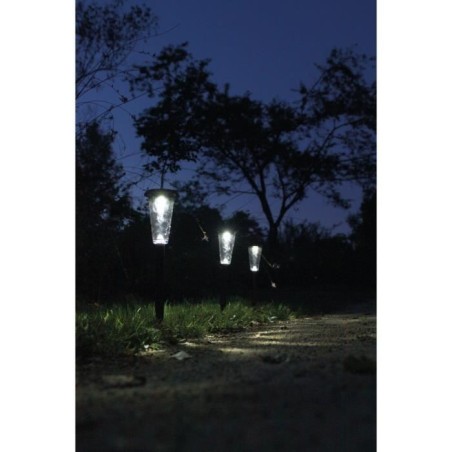 Lot de 3 balises solaires - Canopo - 20 lumens - Beige