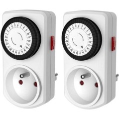 Mini programmateur mécanique journalier - GAO - 3680 W - 48 programmes - Blanc