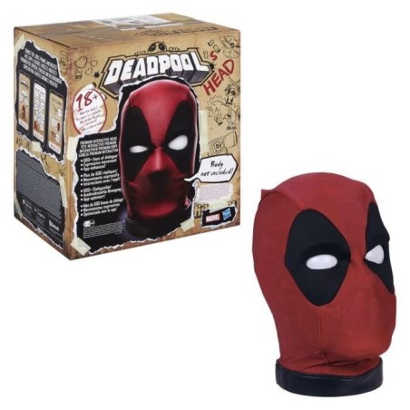 Tete de Deadpool interactive, bouge et parle, appli dédiée, piece de collection pour adulte, 600+ sons et phrases en anglais, 