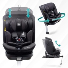 Siege auto - BABYAUTO - AITANA GREY ANTHRACITE - De la naissance a 12 ans - 0-36 kg - I-Size - ISOFIX - Pivotant 360° - ECE R12