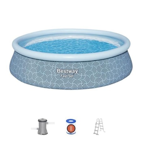 Kit Piscine gonflable BESTWAY -  Fast Set - 457 x 107 cm - Ronde (Filtre a cartouche, échelle, 1 cartouche)