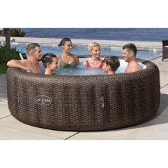 Spa gonflable BESTWAY - Lay-Z-Spa Bali - 180 airjets - 216 x 71 cm - 5 a 7 places - Rond (couverture, cartouche, diffuseur)