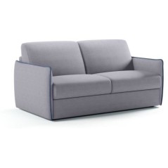 Canapé convertible express - matelas 14cm - AGATHE - Tissu Gris - 175 x 100 x 87 cm