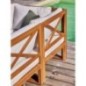 Salon de jardin d'angle modulable - Bois d'acacia - 5 personnes - LEVATA OTTOMAN - Blanc cassé + Housse