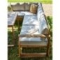 Salon de jardin en bois d'Acacia FSC avec coussins + housse de protection - 7 personnes - LEVATA - Gris