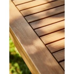 Salon de jardin en bois d'Acacia FSC avec coussins + housse de protection - 7 personnes - LEVATA - Gris