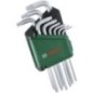 Bosch Set de 9 clés Torx (clés multitâches en acier S2 TX8-TX40 côté long surface antirouille, barrette de rangement) Bosch Set de 9 clés Torx (clés multitâches en acier S2 TX8-TX40 côté long surface antirouille, barrette de rangement)