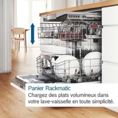 Lave-vaisselle pose libre BOSCH SMS4EMW01F SER4 - 14 couverts - Induction - L60cm - 42 dB - tiroir a couverts - Blanc