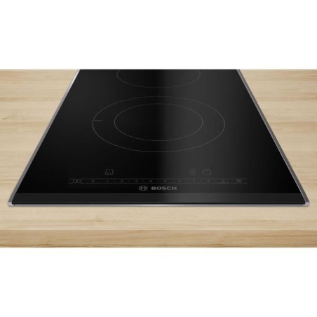Domino vitrocéramique - BOSCH SER6 - 2 foyers - 3500 W  - 30,6 x 52,7 cm - PKF375FP2H - Noir