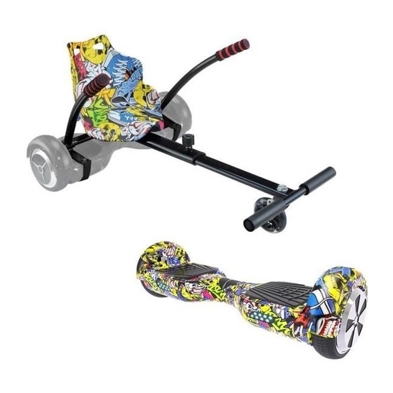 Pack Hoverboard + kart multicolor - URBANGLIDE - Roues 6.5 - 550W - 4Ah - Longueur ajustable Pack Hoverboard + kart multicolor - URBANGLIDE - Roues 6.5 - 550W - 4Ah - Longueur ajustable