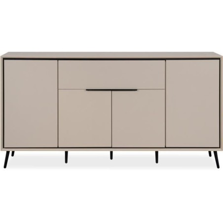 Buffet - ARONA 51B - Beige / Noir - 4 portes, 1 tiroir - 175 x 90 x 38 cm