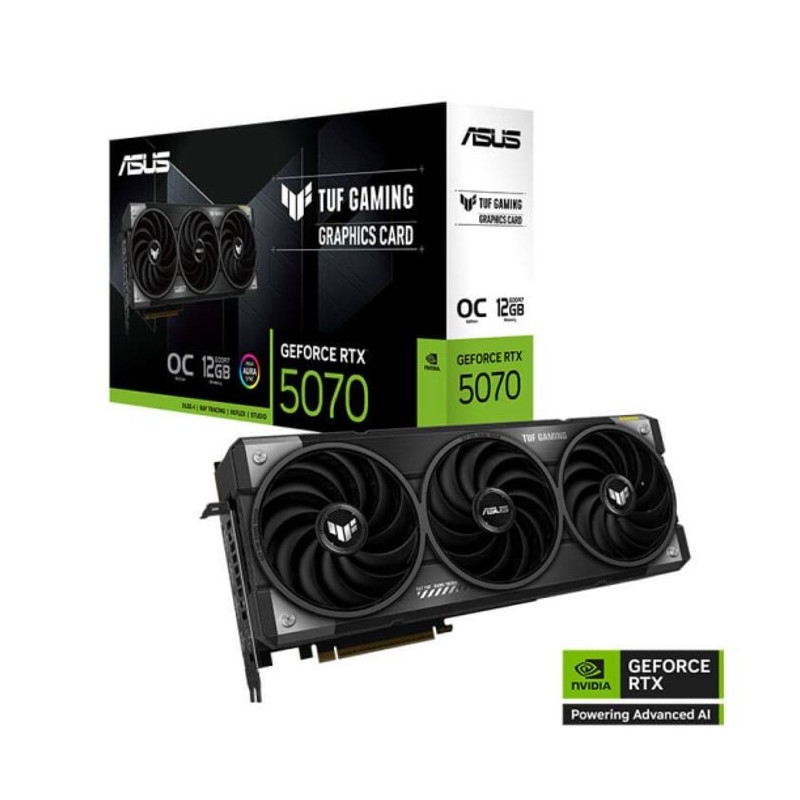 Carte Graphique - Asus - TUF Gaming GeForce RTX 5070 - 12GB GDDR7 - PCIe 5.0 - HDMI, DisplayPort Carte Graphique - Asus - TUF Gaming GeForce RTX 5070 - 12GB GDDR7 - PCIe 5.0 - HDMI, DisplayPort