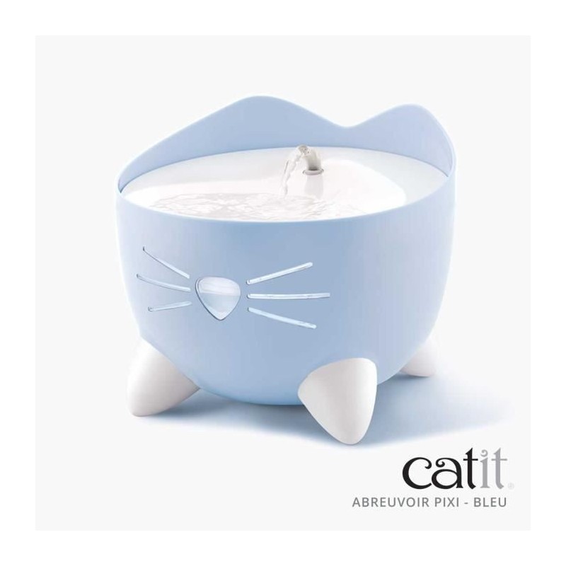 CAT IT Fontaine a eau automatique pour chat - 2,5 L - Bleu CAT IT Fontaine a eau automatique pour chat - 2,5 L - Bleu