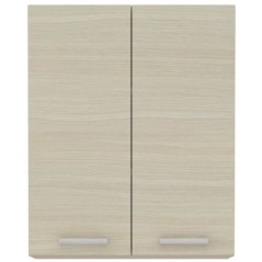 CHAMONIX Meuble haut - 2 Portes battantes - Mélaminé - Décor chene - L 60 x P 31 x H 72 cm