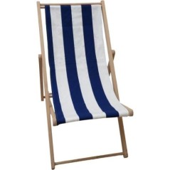 Chilienne agrafée - JARDIN PRIVE - Rayures - Bleu / Blanc