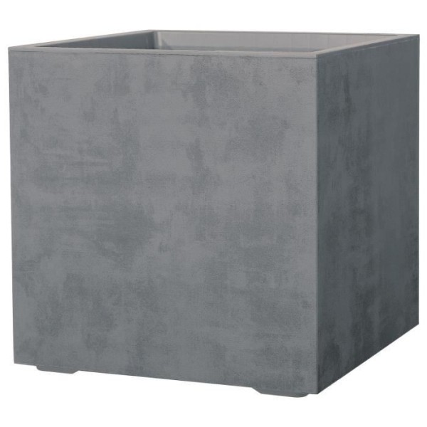 Pot de fleur Cube DEROMA - Millennium R - Ashgrey - A réserve d'eau - Roulettes 49 cm
