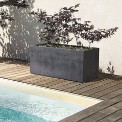 Jardiniere Muret - DEROMA - Millennium R - Anthracite - A réserve d'eau - 79 cm