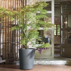 Pot de fleur - DEROMA - Millennium R - Ashgrey - A réserve d'eau - Hauteur 53 cm