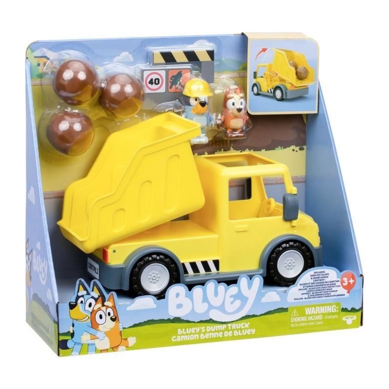 Camion benne - BLUEY - Bluey et Bingo - Figurines incluses - Accessoires personnalisables Camion benne - BLUEY - Bluey et Bingo - Figurines incluses - Accessoires personnalisables