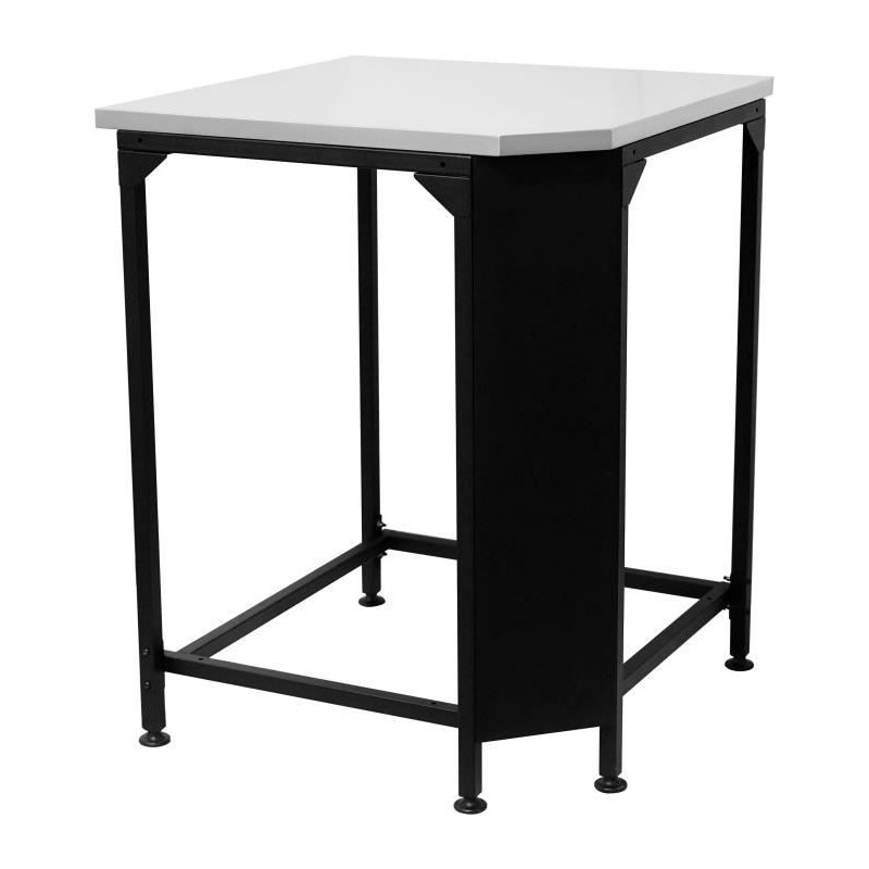 Table d'angle - COZZE - Plan de travail inox - Noir