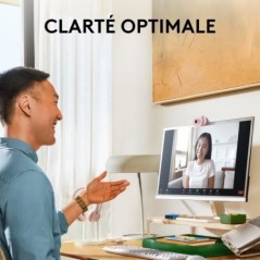 Webcam - Full HD 1080p - Logitech - Brio 100 - Microphone intégré - Blanc