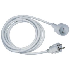 Rallonge électrique - GAO - 16A - Câble 3m, blanc, robuste et flexible