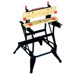 Etabli-Etau Pliable BLACK+DECKER WM550-XJ - 2 Mâchoires en Bambou - Charge Maximale de 250 kg