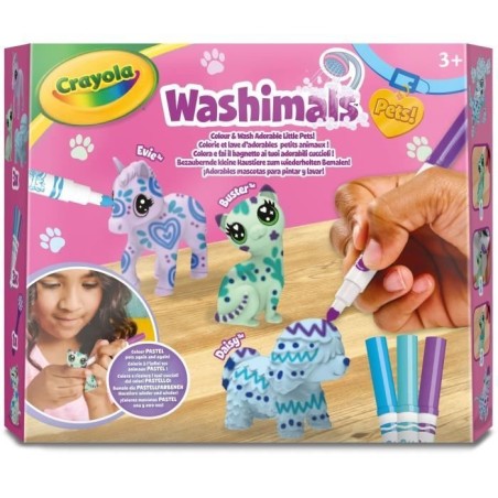 Jeu créatif - CRAYOLA - Washimals - Coffret de 3 animaux pastel - a partir de 3 ans - Mixte