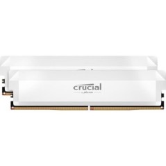 CRUCIAL Mémoire RAM DDR5 PRO - Overclocking Edition - Kit 64GB (2 x 32GO) - 6000 MT/s - CL40 - UDIMM - Blanc