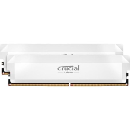 CRUCIAL Mémoire RAM DDR5 PRO - Overclocking Edition - Kit 64GB (2 x 32GO) - 6000 MT/s - CL40 - UDIMM - Blanc