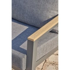 Salon bas de jardin - Aluminium - DCB GARDEN - 5 places - Gris anthracite et polywood - KOMMOS