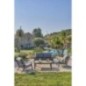 Salon bas de jardin - Aluminium - DCB GARDEN - 5 places - Gris anthracite et polywood - KOMMOS