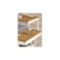 Salon bas de jardin - Aluminium - DCB GARDEN - 5 places - Blanc et bois d'acacia - MIYAKO