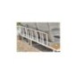 Salon bas de jardin - Aluminium - DCB GARDEN - 5 places - Blanc et bois d'acacia - MIYAKO