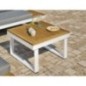 Salon bas de jardin - Aluminium - DCB GARDEN - 5 places - Blanc et bois d'acacia - MIYAKO