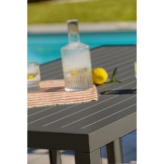 Salon de jardin - Gris Anthracite - Aluminium - 6 places - CAYENNE - DCB GARDEN